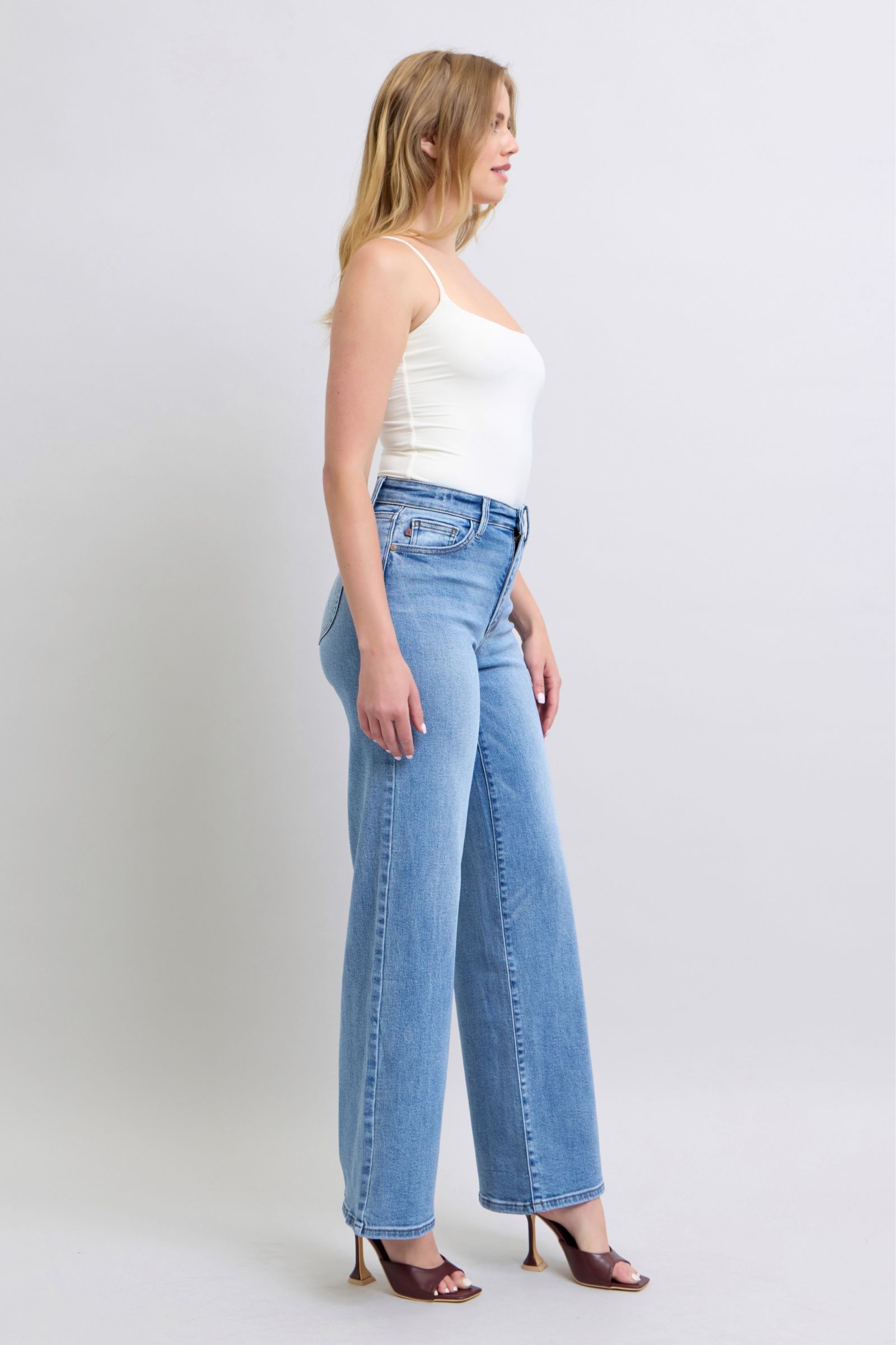 Full Size Wide Leg Judy Blue Jeans with Pockets