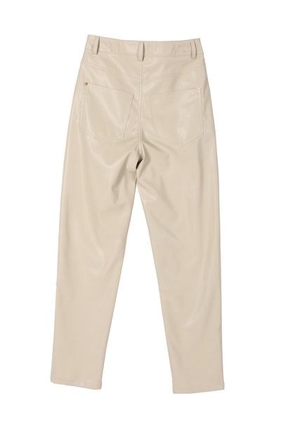 Vegan No Stretch Leather Pants - Fashions Envy
