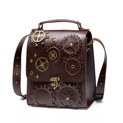 Steampunk Gear Bag - Mechanical Crossbody with Gears - Fashions Envy