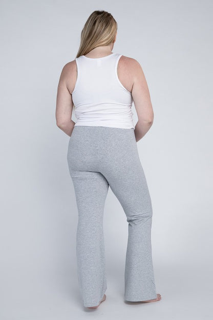 Plus Everyday Elastic Waist Flare Bottoms