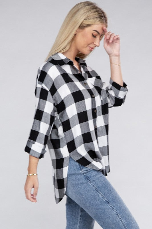 Classic Plaid Long Sleeve Casual Flannel Shirt