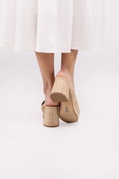 Cropped Nat Slip On 3.5" Mules