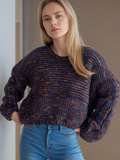 Dropped Shoulder Sweater - Cozy Long Sleeve Style