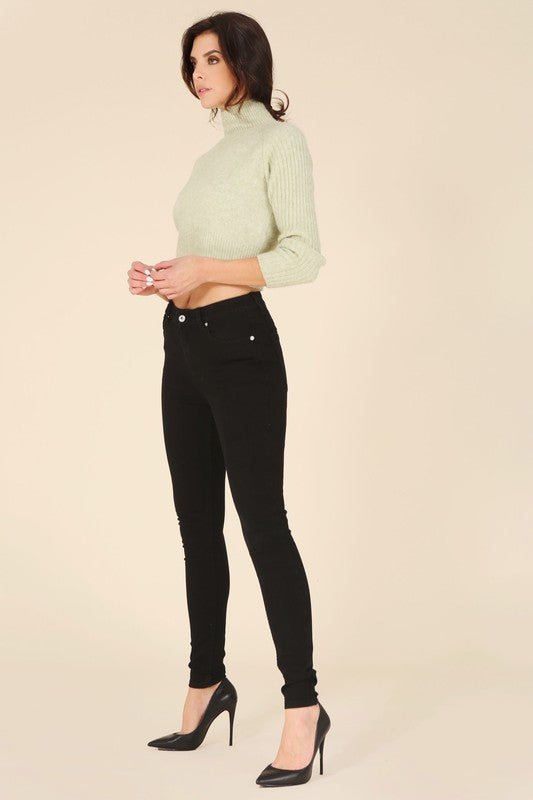 Black Colored Denim Skinny Jeans