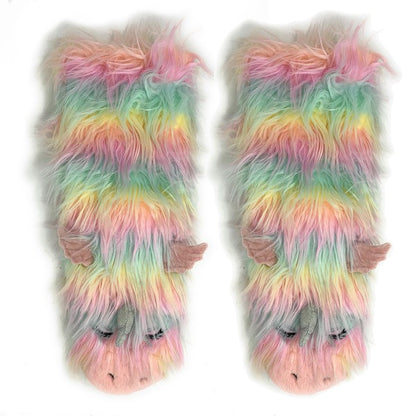 Funky Unicorn - Women's Cozy Sherpa Slipper Socks