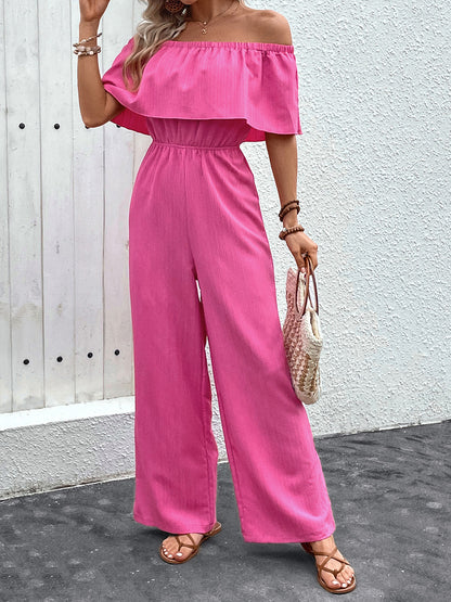 Perfee Off-Shoulder Wide Leg Jumpsuit - Fashions Envy