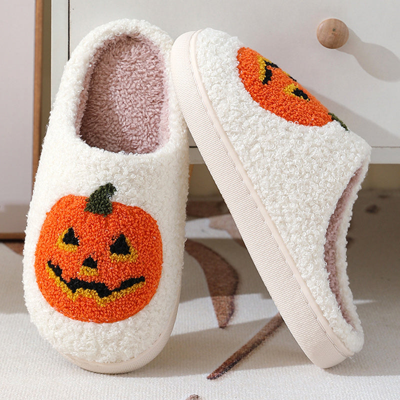Halloween Pumpkin Cartoon Warm Winter Indoor Slippers