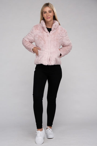 Fluffy Zip-Up Sweater Cozy Jacket