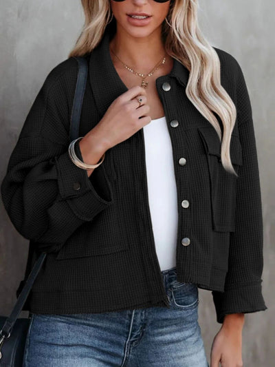 Chic Button Up Long Sleeve Jacket