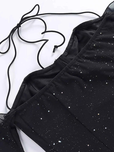 Glitter Mini Dress with Sleeves