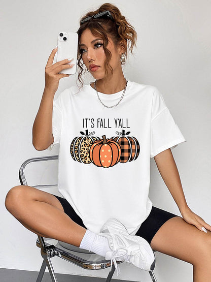 IT'S FALL Y'ALL Graphic T-Shirt - Autumn Statement Tee - Fashions Envy