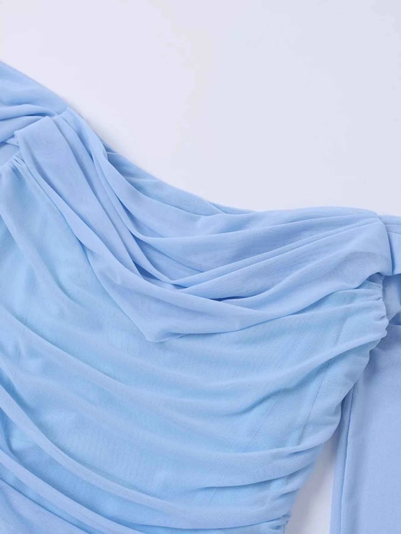 Off-Shoulder Ruched Mermaid Maxi Dress