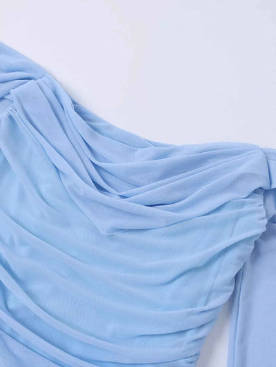 Off-Shoulder Ruched Mermaid Maxi Dress