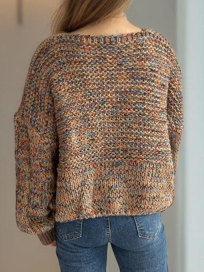 Dropped Shoulder Sweater - Cozy Long Sleeve Style