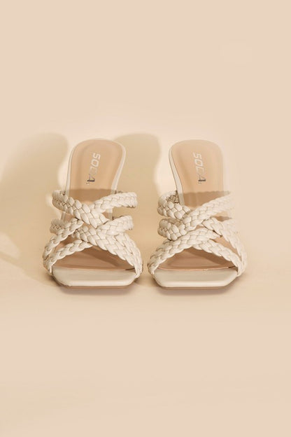 KELLAN-S Double Cross Braided Strap Heels