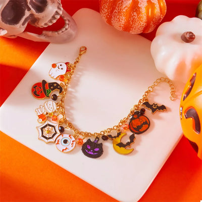 18K Gold-Plated Halloween Charm Bracelet - Fashions Envy