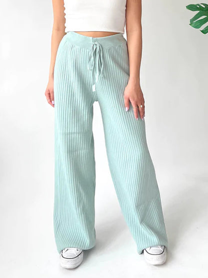 Ribbed Wide Leg Sweater Pants