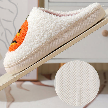 Halloween Pumpkin Cartoon Warm Winter Indoor Slippers