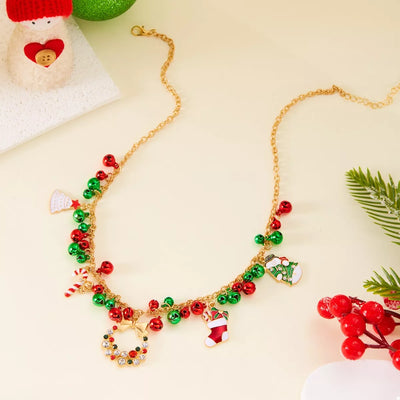 18K Gold-Plated Christmas Charm Necklace - Fashions Envy