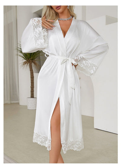 French Style Nightgown Robe - Comfortable Tied Sleepwear