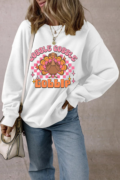 Graphic Dropped Shoulder Long Sleeve Sweatshirt - Fashions Envy