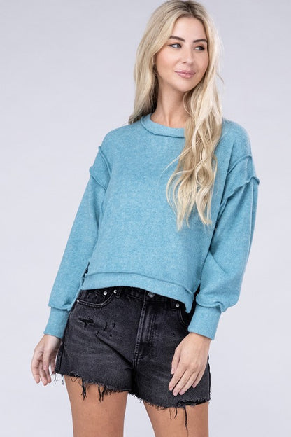 Brushed Melange Hacci Oversized Sweater