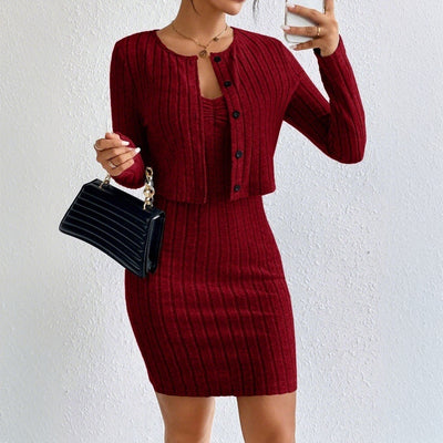 French Suit Set - Jacket & Dress Two-Piece Outfit