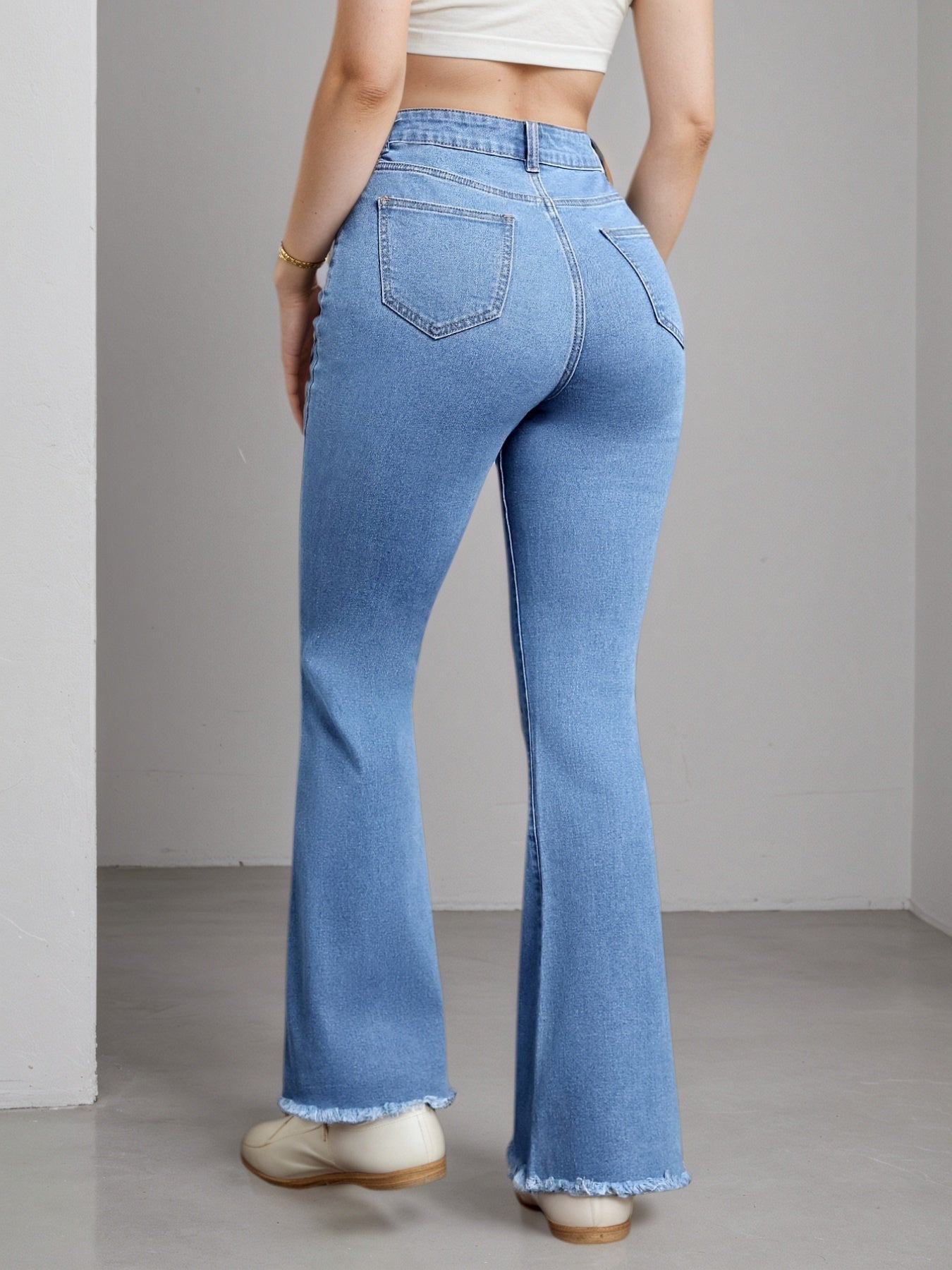 Heart Embroidery Flare Jeans 2025 - High Stretch Bell Bottoms - Fashions Envy