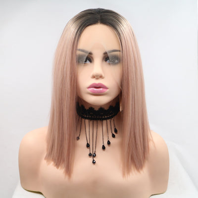 13*3" Lace Front Wigs Synthetic Mid-length Straight 12" 130% Density - Fashions Envy
