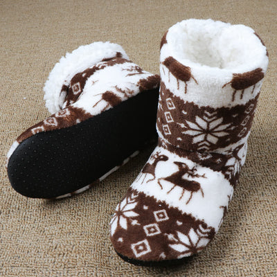 Christmas Elk Slippers - Warm Plush House Shoes