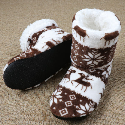 Christmas Elk Slippers - Warm Plush House Shoes