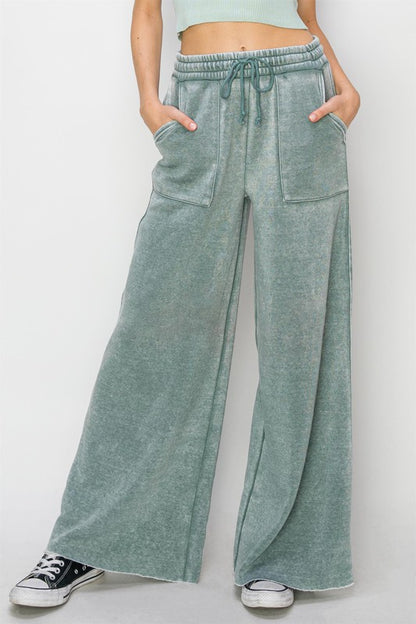 Oversized High Rise Wide Leg Drawstring Casual Pants