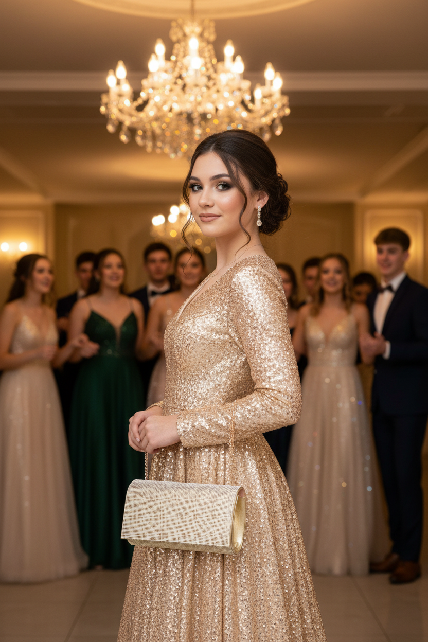 Gold Clutch with Model - No Date