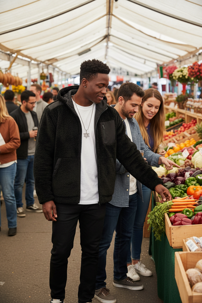 Gray Fleece Hooded Jacket Image 2