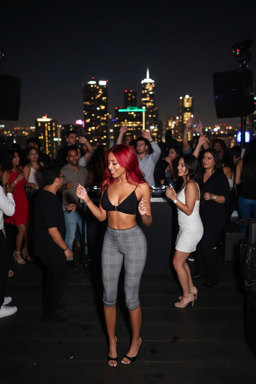 Gray Low Waist Capri Pants Nightlife 2