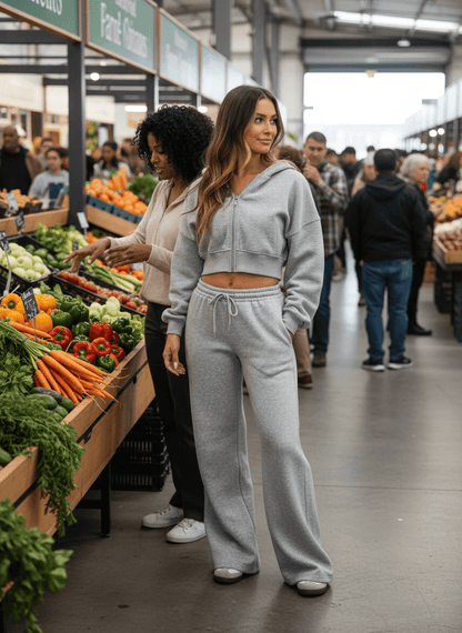 Zip-Up Hoodie & Drawstring Pants - Cozy Lounge Set - Fashions Envy