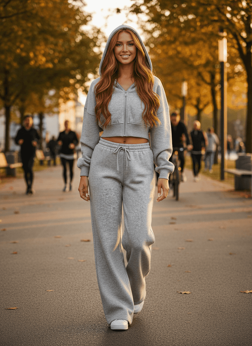 Zip-Up Hoodie & Drawstring Pants - Cozy Lounge Set - Fashions Envy