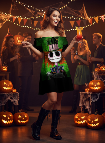 Green Skull Halloween Party