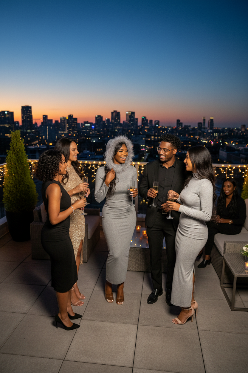 Grey hoodie dress lifestyle image