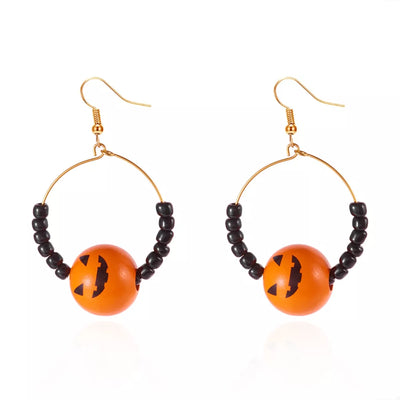 18K Gold-Plated Halloween Bead Earrings - Fashions Envy