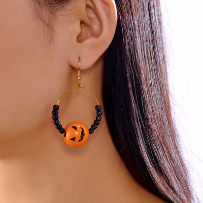18K Gold-Plated Halloween Bead Earrings - Fashions Envy