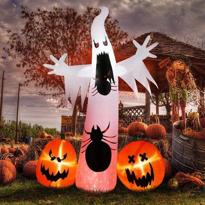 Halloween Ghost Spider Pumpkin Inflatable - 11.8 FT Outdoor Decoration - Fashions Envy