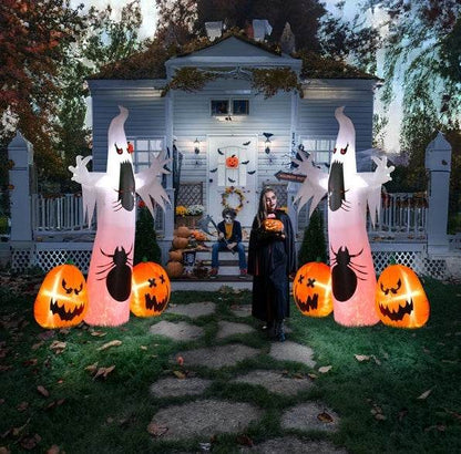 Halloween Ghost Spider Pumpkin Inflatable - 11.8 FT Outdoor Decoration - Fashions Envy