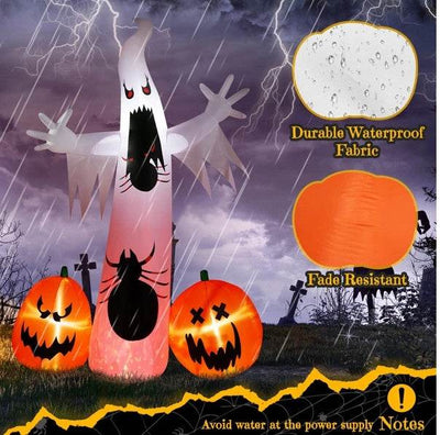 Halloween Ghost Spider Pumpkin Inflatable - 11.8 FT Outdoor Decoration - Fashions Envy
