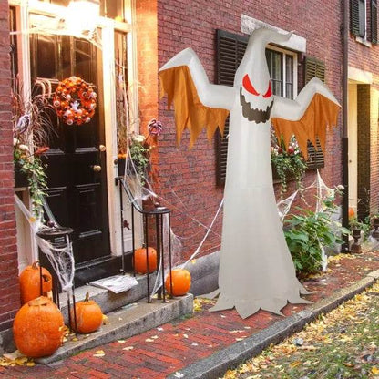 Giant 12ft Scary Inflatable Halloween Ghost Flames And Flashing Red Eyes Decoration - Fashions Envy