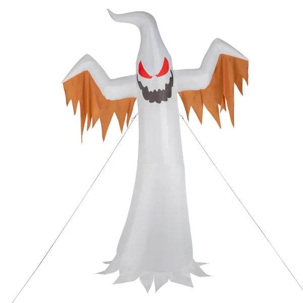 Giant 12ft Scary Inflatable Halloween Ghost Flames And Flashing Red Eyes Decoration - Fashions Envy