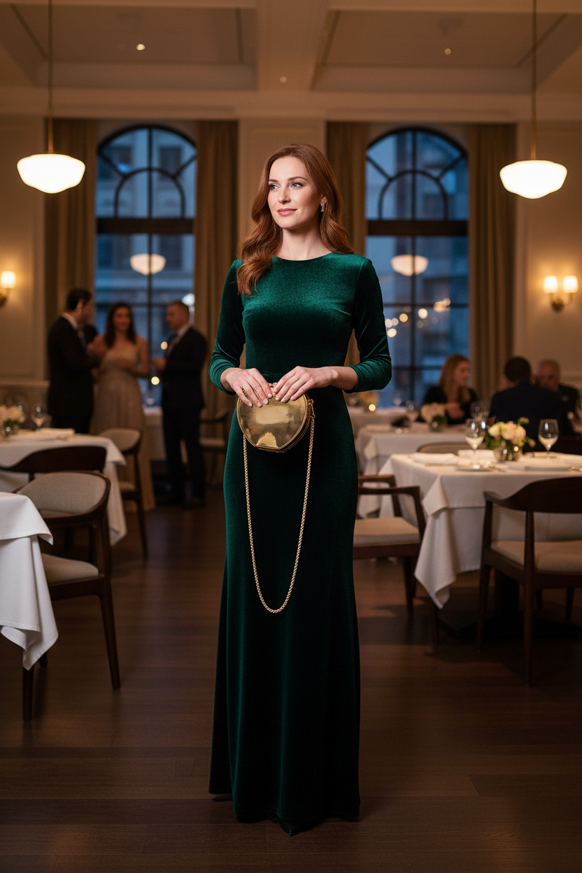 Heart-shaped metal mini clutch lifestyle image