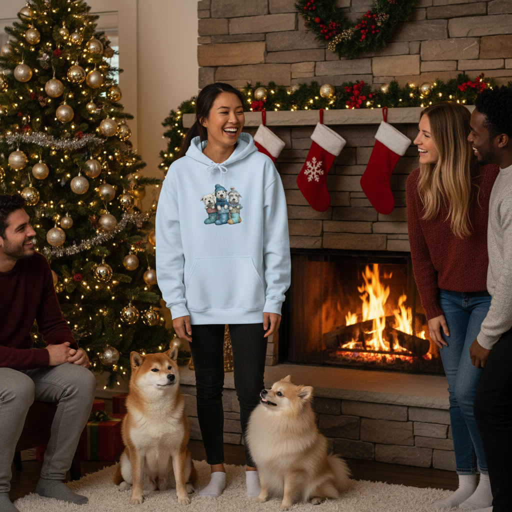 Holiday Puppy Stocking Hoodie 3