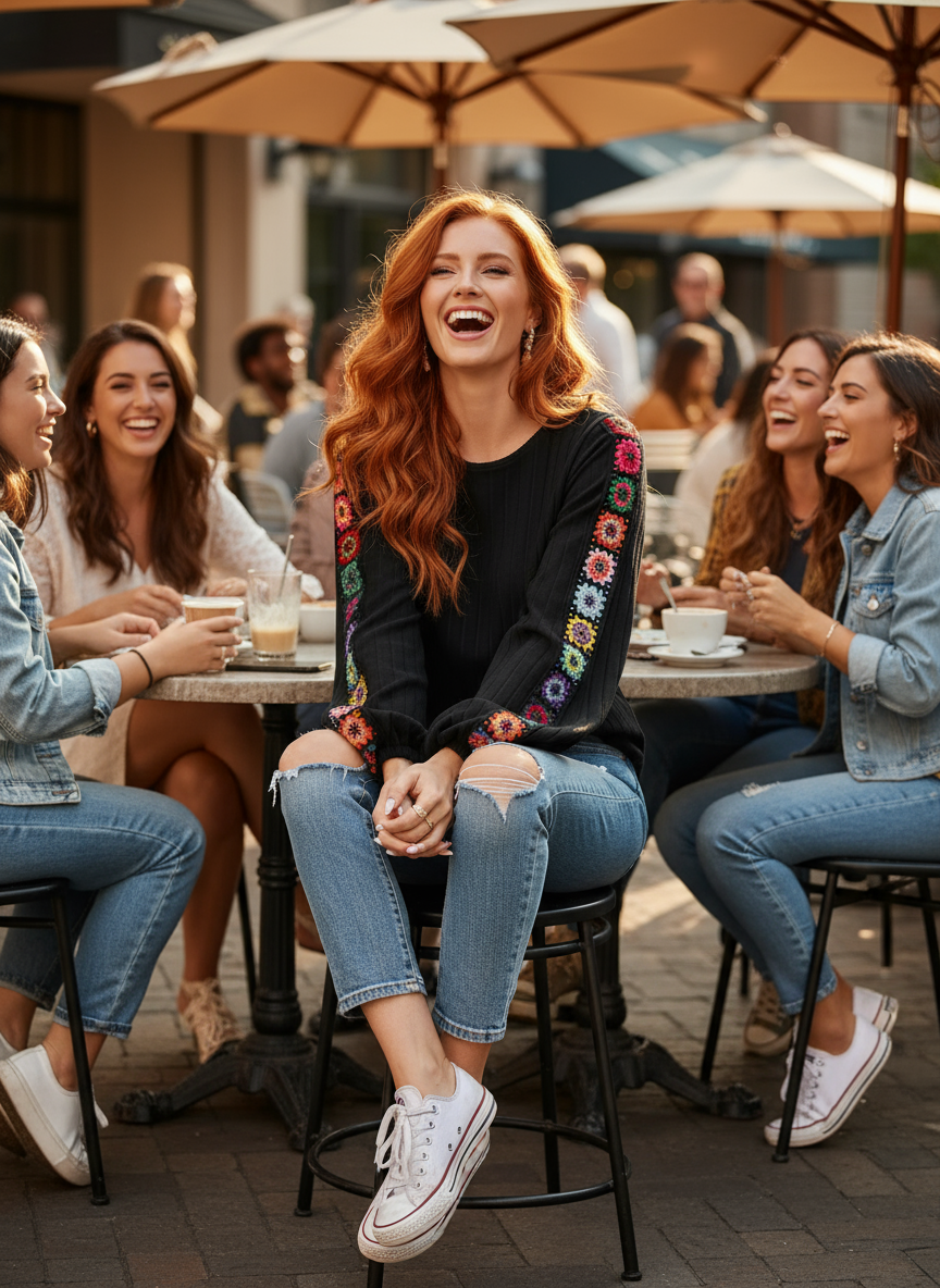 Image 1 - Redhead at Outdoor Cafe