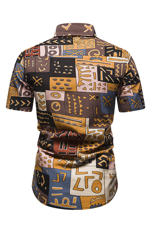 Men’s Geometric Print Casual Shirt